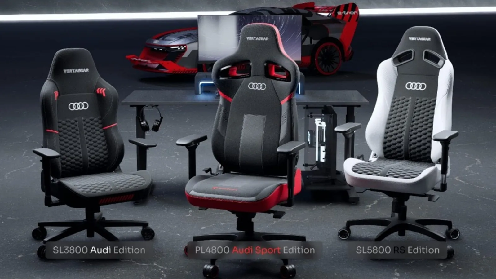 Collection de chaises de jeu Premium Gaming Vertagear et Audi Inspiré de l’artisanat automobile
